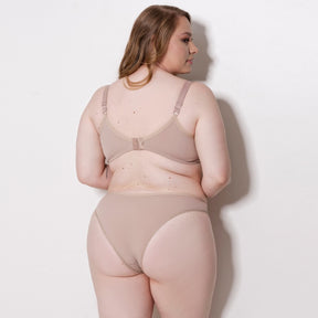 Conjunto Plus Size sem Bojo em Microfibra e Renda